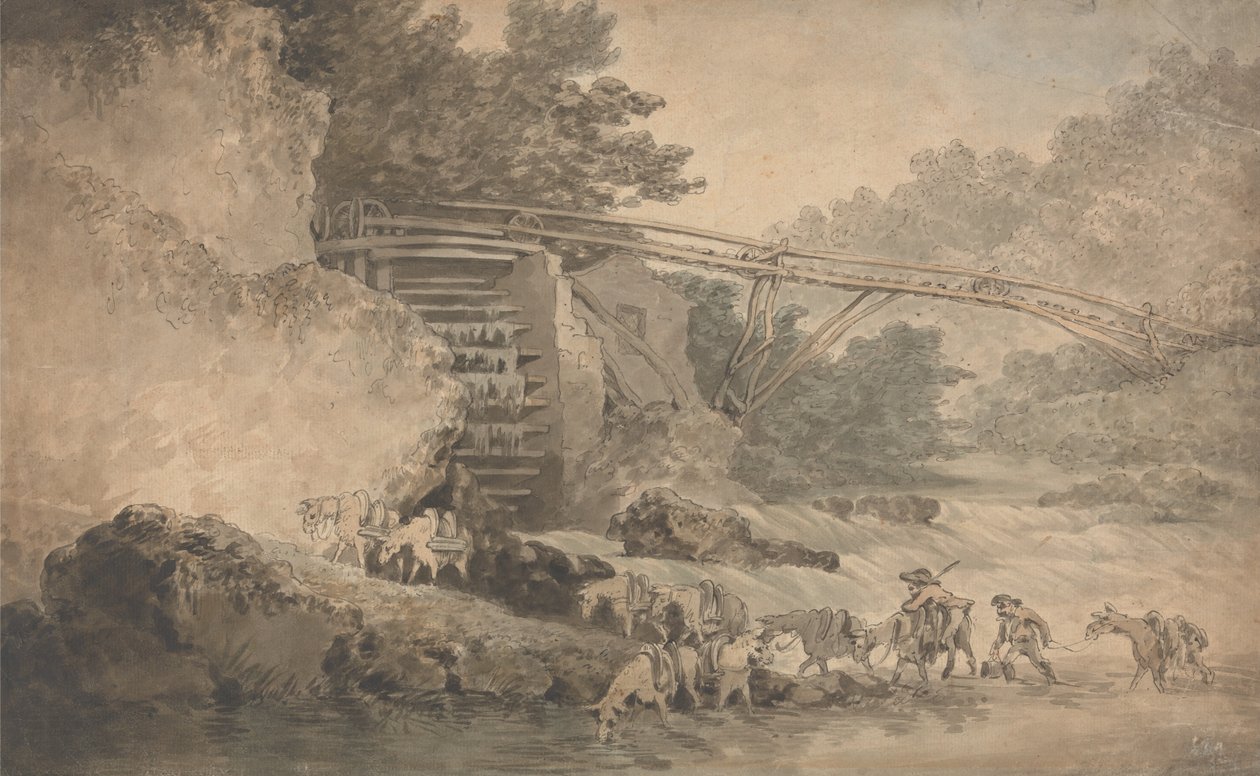 Vesipyörä kuljettajaa kuljettajana tekijältä Thomas Rowlandson