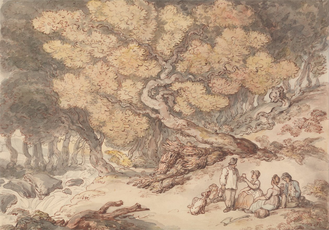 Puuhakkureiden piknik tekijältä Thomas Rowlandson