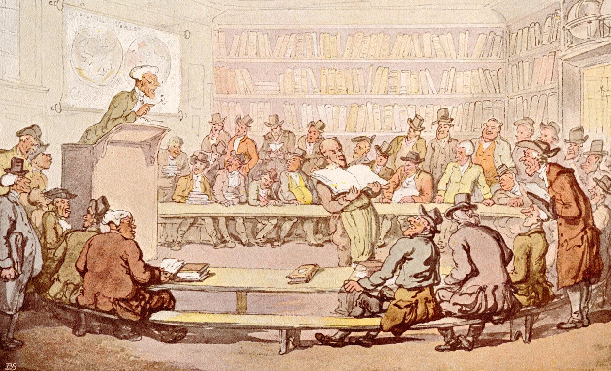 1700-luvun huutokauppahuone, The Connoisseur Magazine, julkaistu 1902 tekijältä Thomas Rowlandson