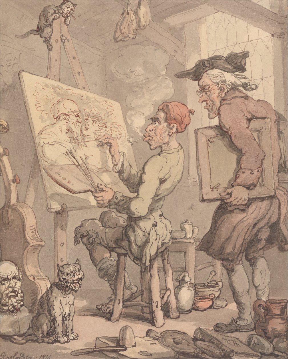 Taiteilijoiden studio tekijältä Thomas Rowlandson