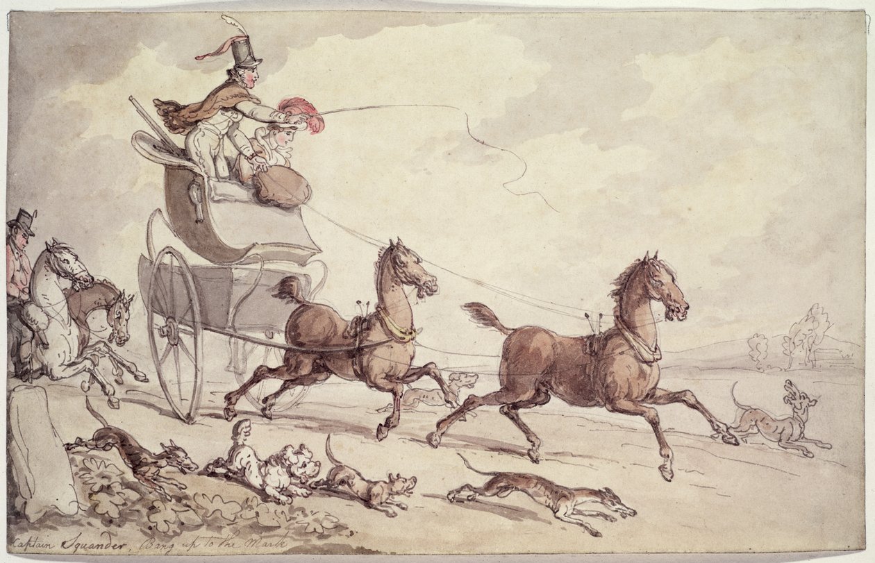 Kapteeni Squander, Bang up to the Mark (kynä, wc ja kynä paperille) tekijältä Thomas Rowlandson