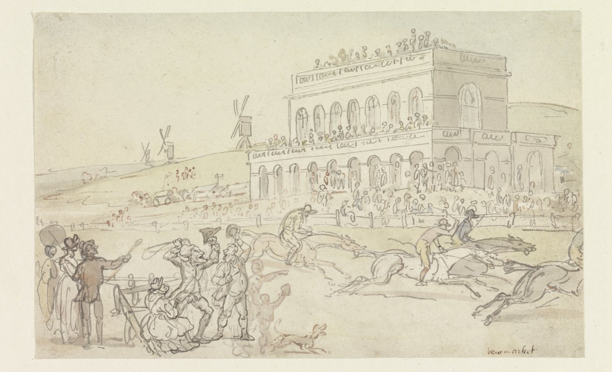 Doctor Syntax menettää rahansa Race Groundissa Yorkissa (kynä ja muste wc:llä paperilla) tekijältä Thomas Rowlandson