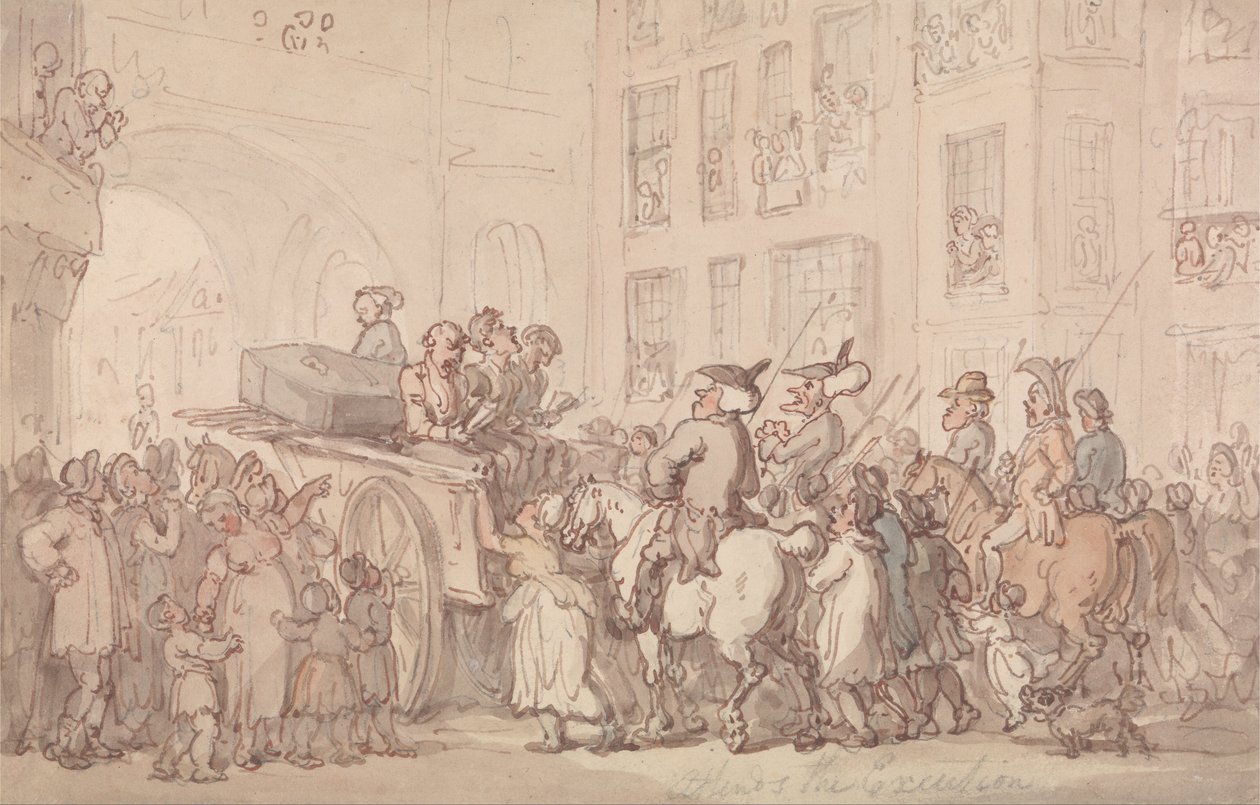 Tohtori Syntax osallistuu teloitukseen tekijältä Thomas Rowlandson