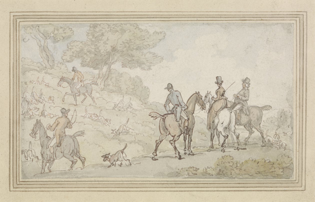 Piirustuskansi (kynä & muste ja wc paperille) tekijältä Thomas Rowlandson
