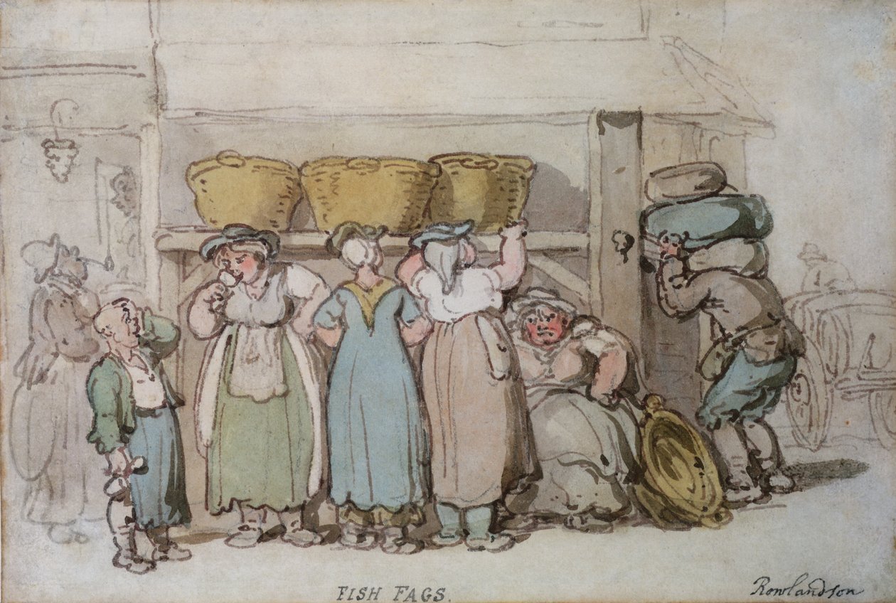 Fish Fags (kynä, wc ja lyijykynä paperille) tekijältä Thomas Rowlandson