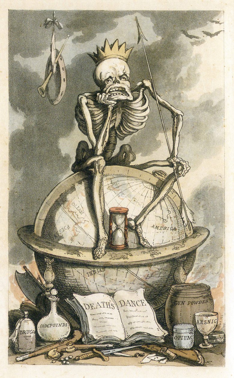 Frontispiece elokuvasta The English Dance of Death, pub. 1815 tekijältä Thomas Rowlandson