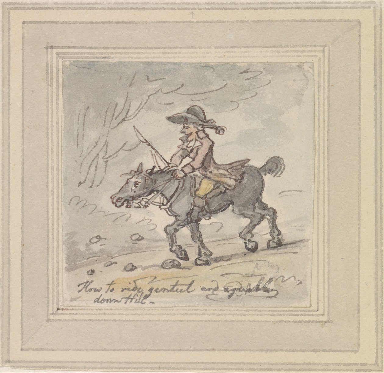 Kuinka ratsastaa Genteelillä ja miellyttävästi alamäkeen tekijältä Thomas Rowlandson