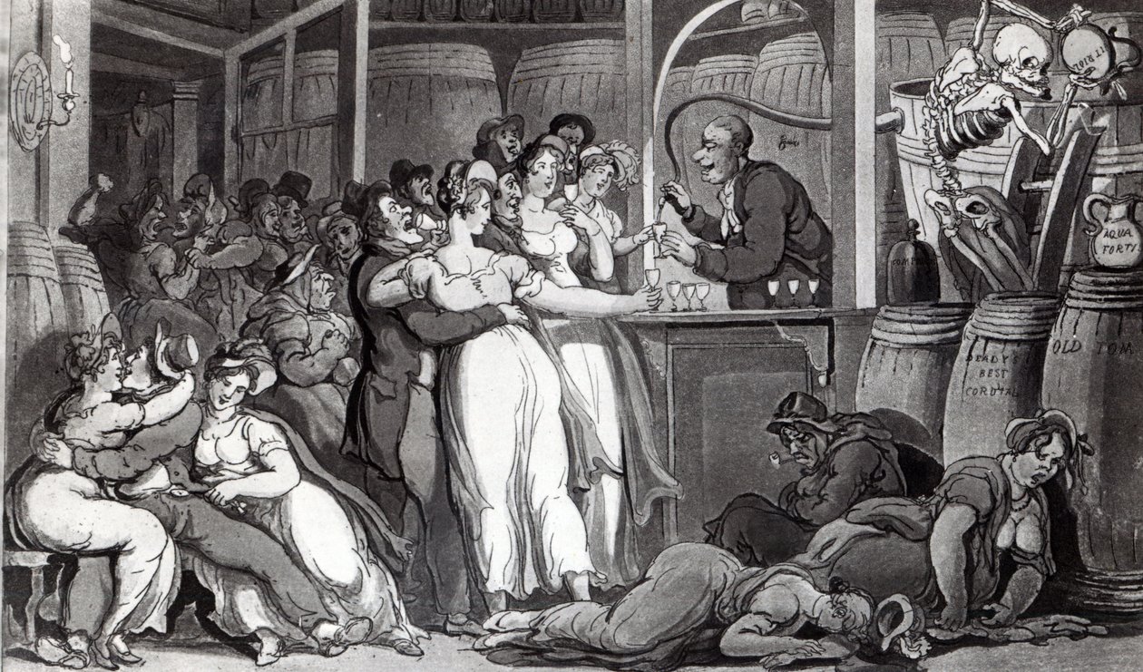 Kuvitus William Comben teoksesta "The English Dance of Death", 1815 (akvatinta) tekijältä Thomas Rowlandson