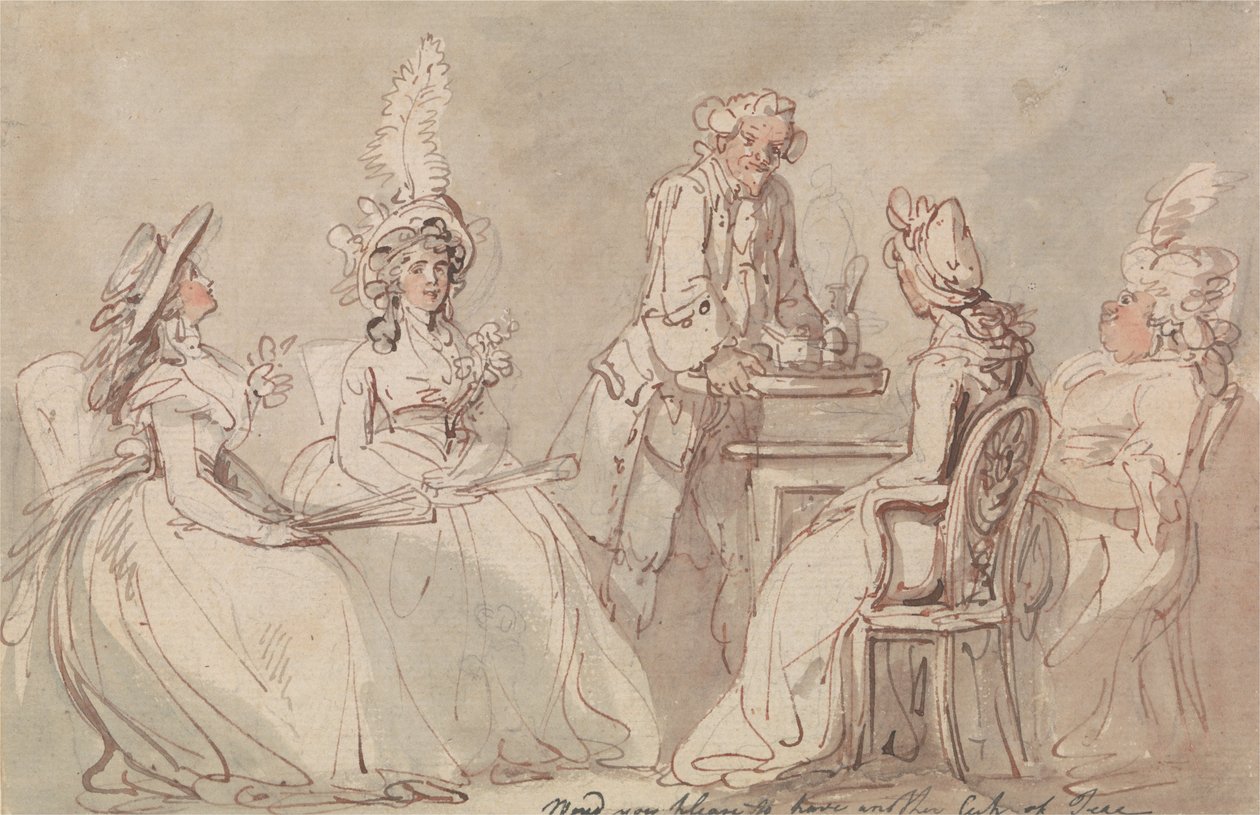 Naiset teellä tekijältä Thomas Rowlandson
