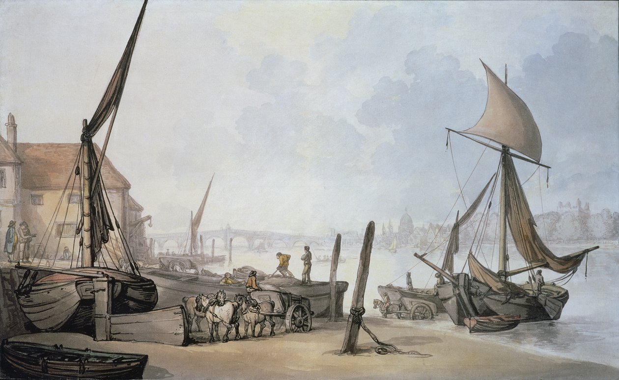 Laskuvesi Thamesissa tekijältä Thomas Rowlandson