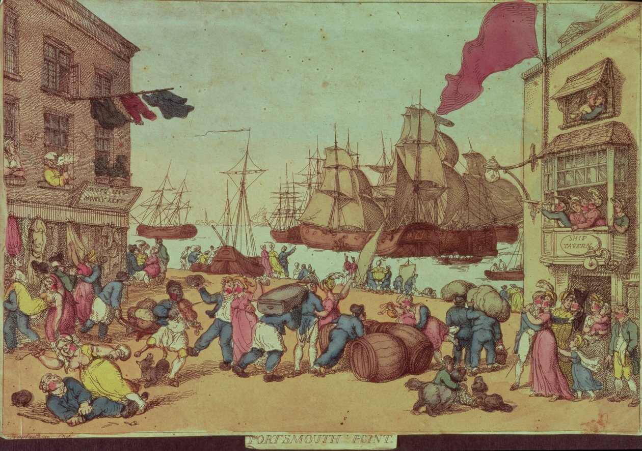 Portsmouth Point, 1811 (katso myös 60284) tekijältä Thomas Rowlandson