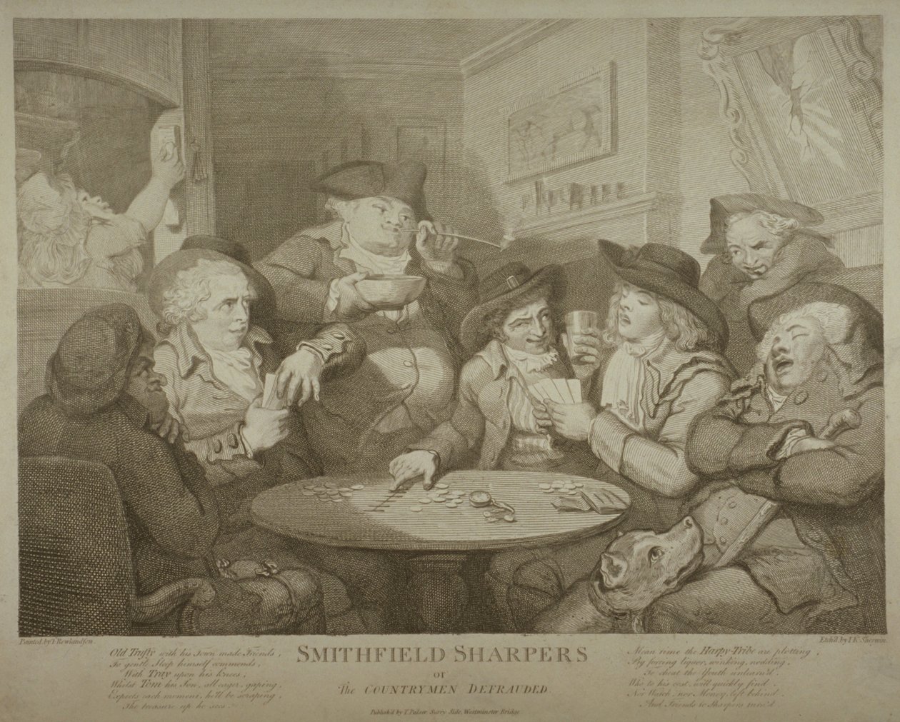 Smithfield-teräjät eli maanmiehet huijasivat, n. 1787 tekijältä Thomas Rowlandson