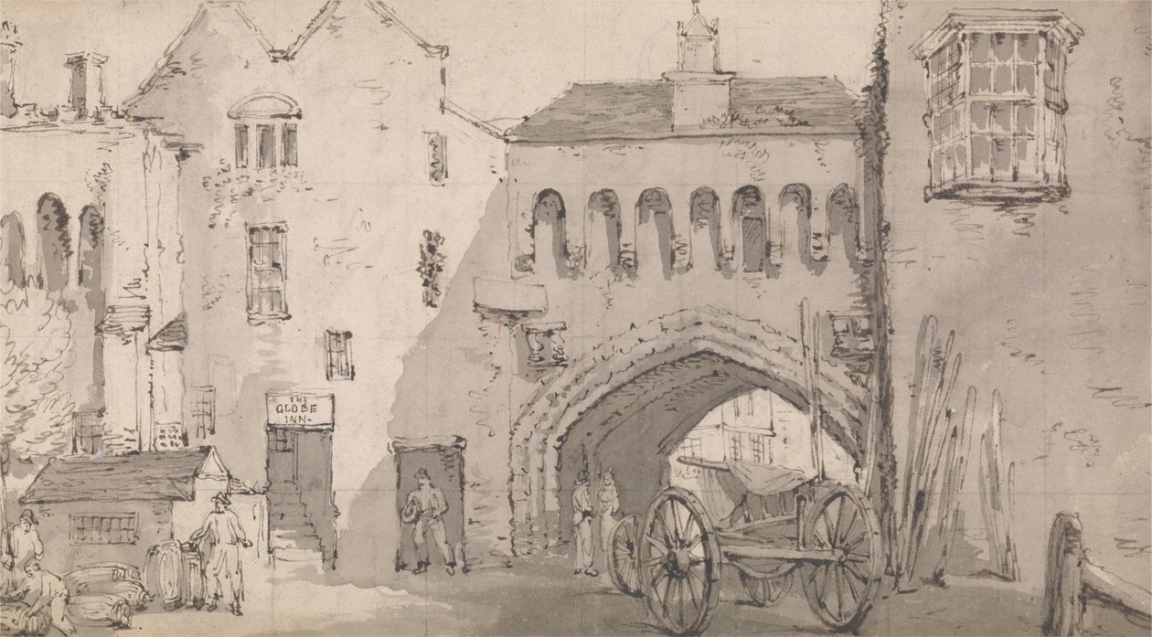 Southampton, Watergate ja Globe Inn tekijältä Thomas Rowlandson