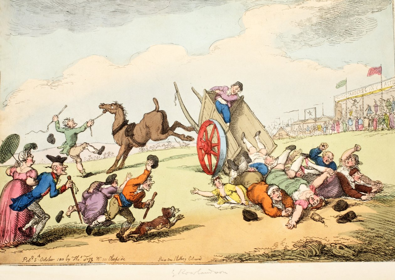 Maakunnan messujen urheilu, 1810 (käsinvärinen kaiverrus) tekijältä Thomas Rowlandson