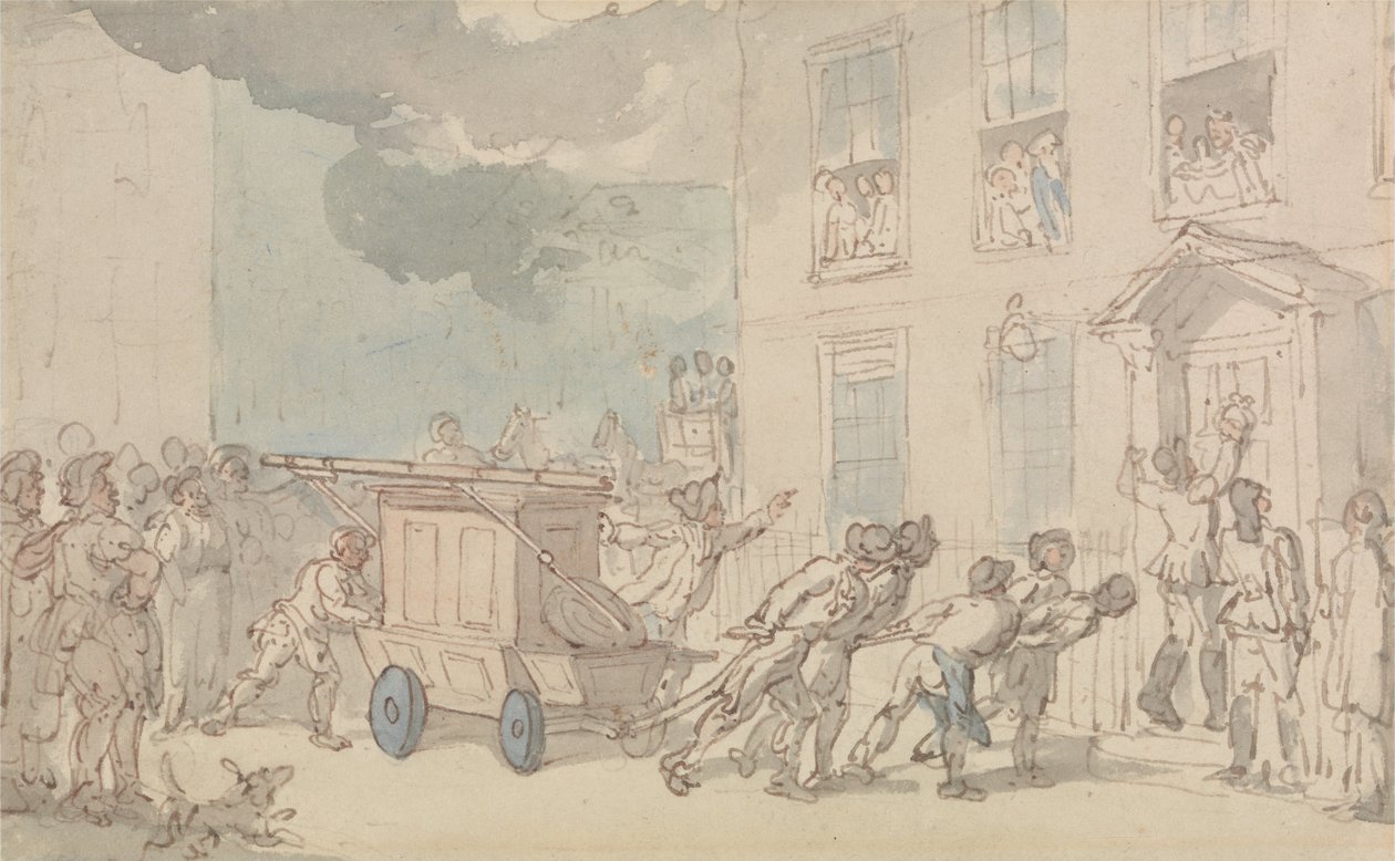 Palokunnan saapuminen tekijältä Thomas Rowlandson