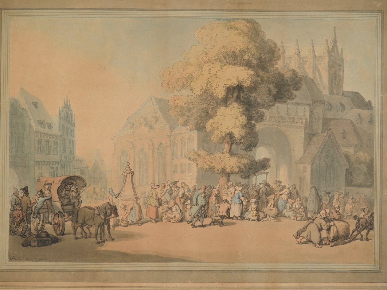 Tori, 1790 (wc) tekijältä Thomas Rowlandson