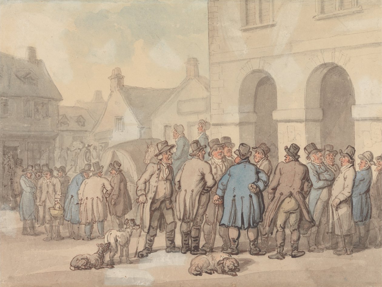 Market Place, Brackley, Northamptonshire tekijältä Thomas Rowlandson