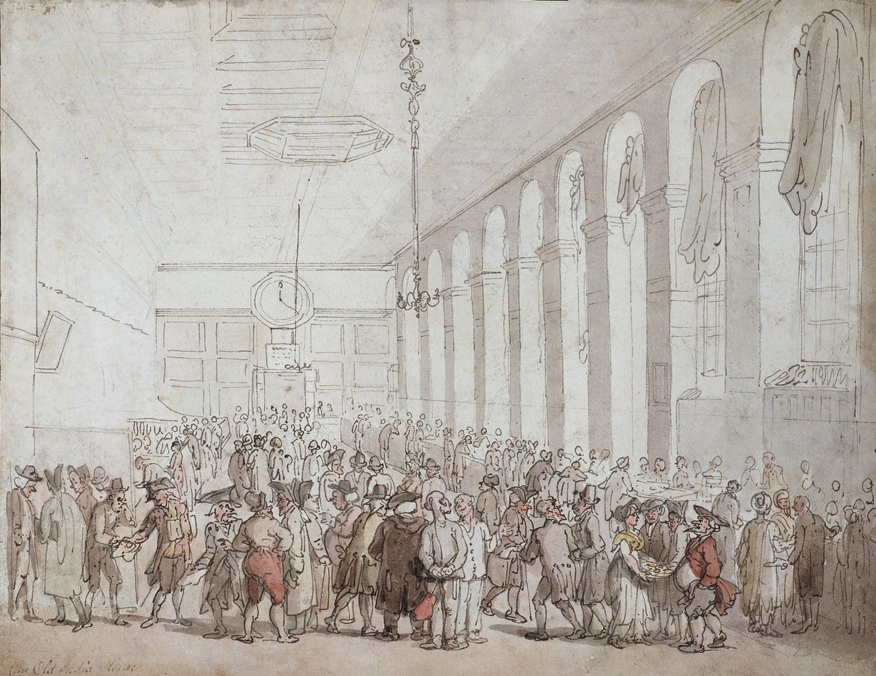 Vanha Intian talo (kynä ja muste ja wc paperilla) tekijältä Thomas Rowlandson