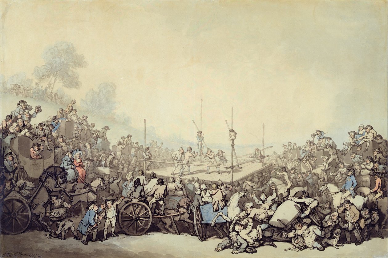 Palkintotaistelu, 1787 (kynä, muste ja wc grafiitin päällä paperille) tekijältä Thomas Rowlandson