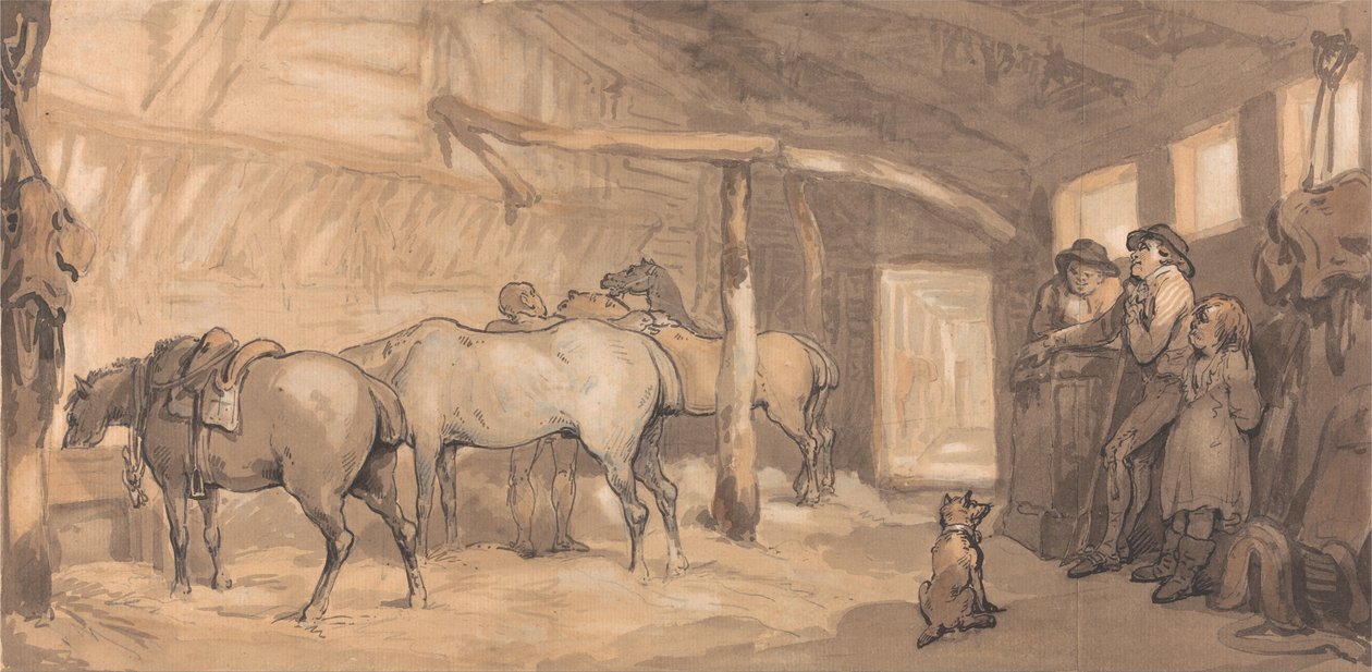 Majatalon talli tekijältä Thomas Rowlandson
