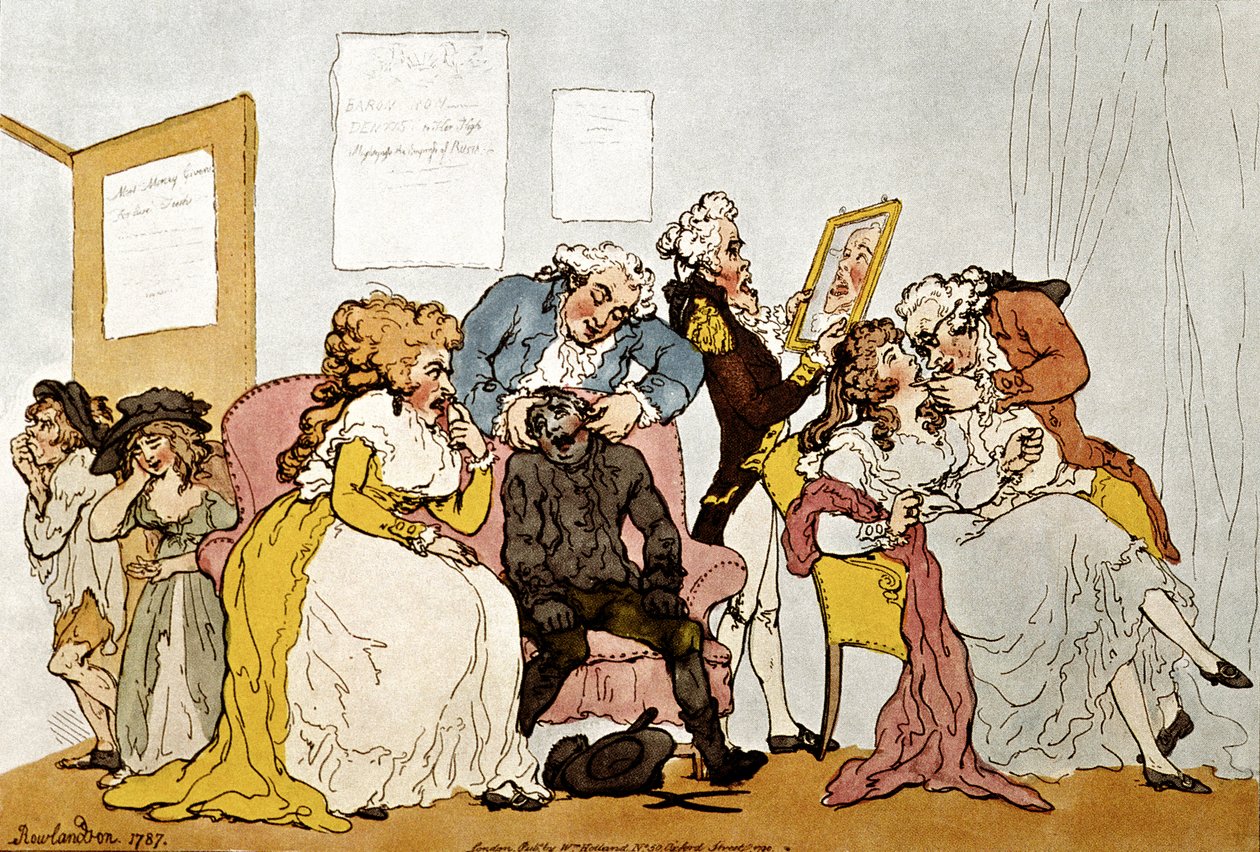 "Hampaiden siirto", sarjakuva tekijältä Thomas Rowlandson