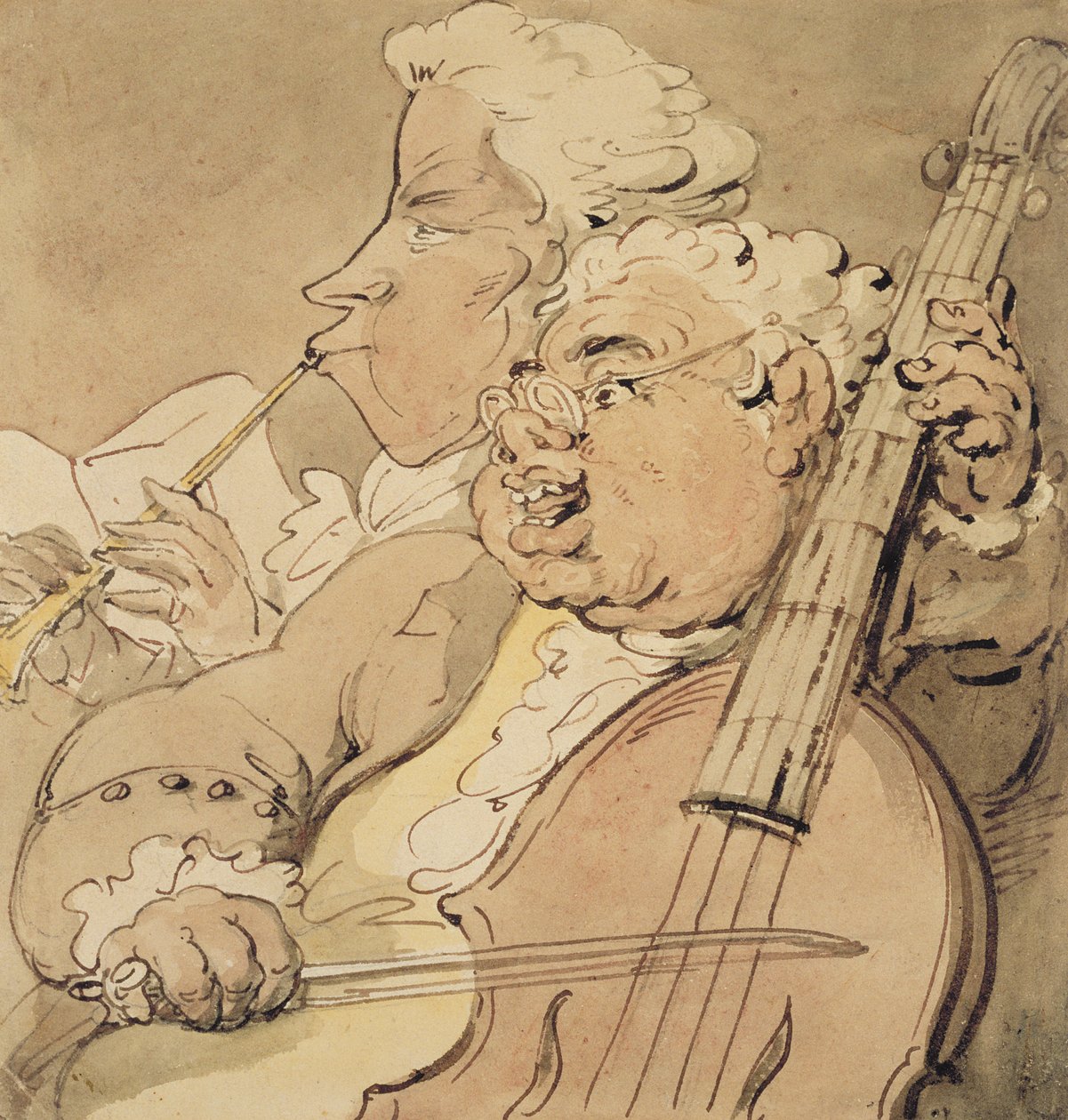 Kaksi muusikkoa, n. 1774 tekijältä Thomas Rowlandson