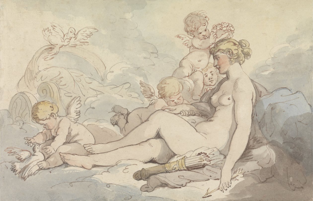 Cupido kruunaa Venuksen tekijältä Thomas Rowlandson