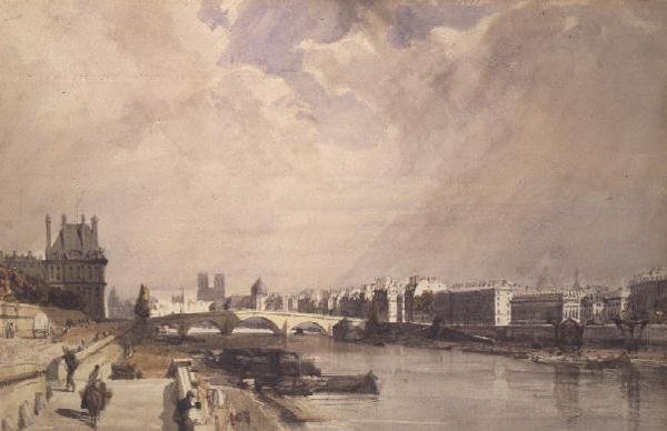Näkymä Seinen varrella Pont Royalin ja Pavilion de Floren kanssa, Tuileries tekijältä Thomas Shotter Boys
