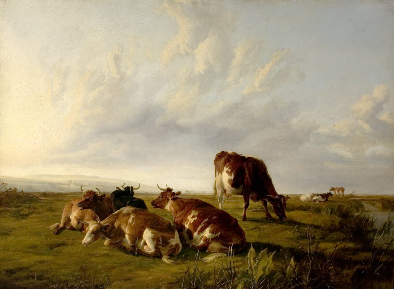 Iltapäivä niityillä, 1861 tekijältä Thomas Sidney Cooper
