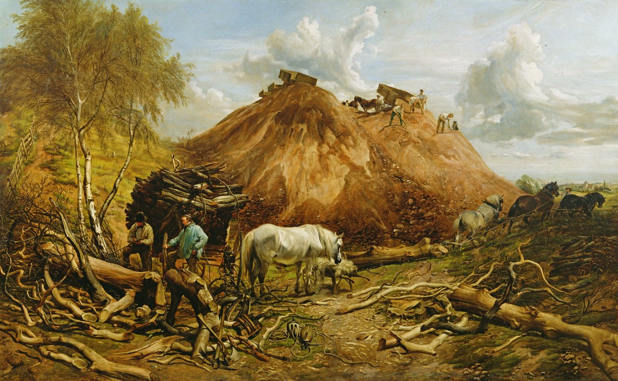 Rautatien raivaus, 1880 tekijältä Thomas Sidney Cooper