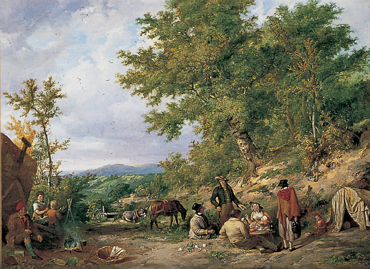 Country Lane mustalaisten kanssa tekijältä Thomas Sidney Cooper