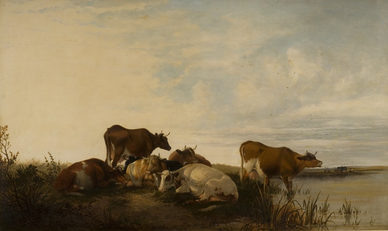 Maisema karjan kanssa Marshlandissa tekijältä Thomas Sidney Cooper