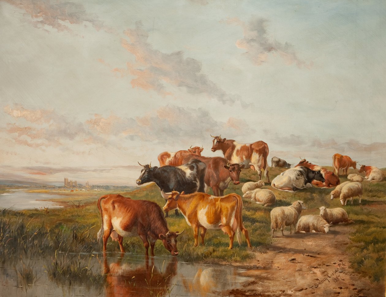 The Watering Place, 1887 tekijältä Thomas Sidney Cooper