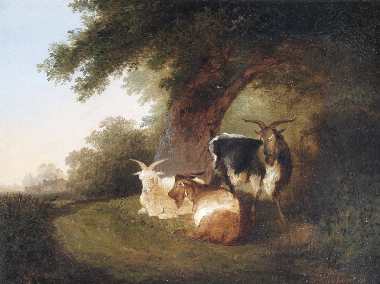 Kolme vuohta maisemassa, 1848 tekijältä Thomas Sidney Cooper