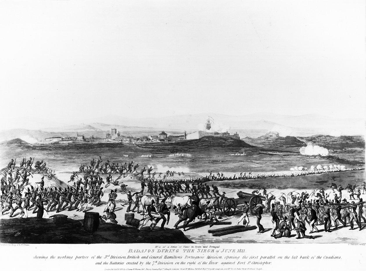 Badajos kesäkuun 1811 piirityksen aikana, kaiverrettu Charles Turnerin toimesta, 1812. tekijältä Thomas Staunton St. Clair