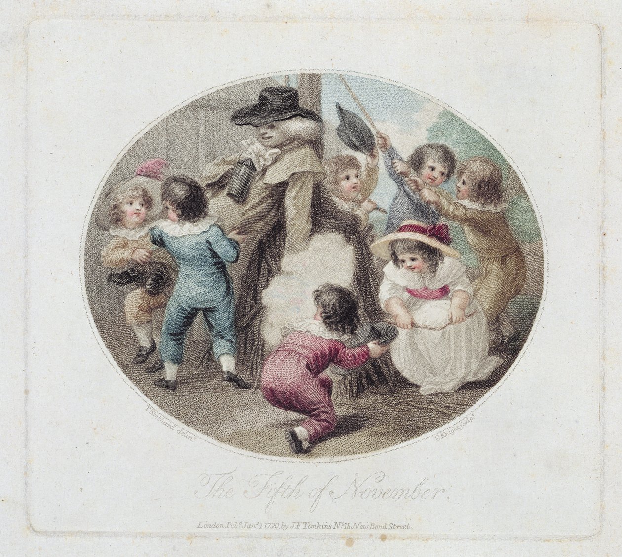 Marraskuun viides, kaiverrus Charles Knight (1743-c.1826), pub. kirjoittanut J.F. Tomkins, 1790 (pistekaiverrus) (pari 125881) tekijältä Thomas Stothard