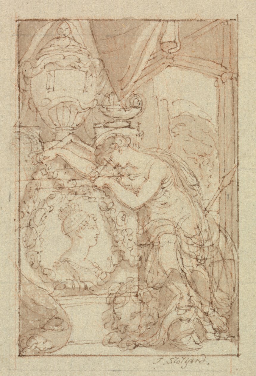 Nimetön (kynä ja ruskea muste paperille) tekijältä Thomas Stothard