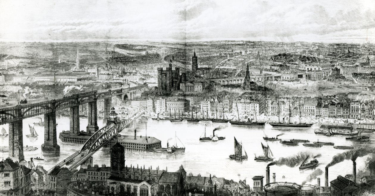 Newcastle upon Tyne, kuvitus "The Illustrated London Newsista", 16. heinäkuuta 1887 tekijältä Thomas Sulman
