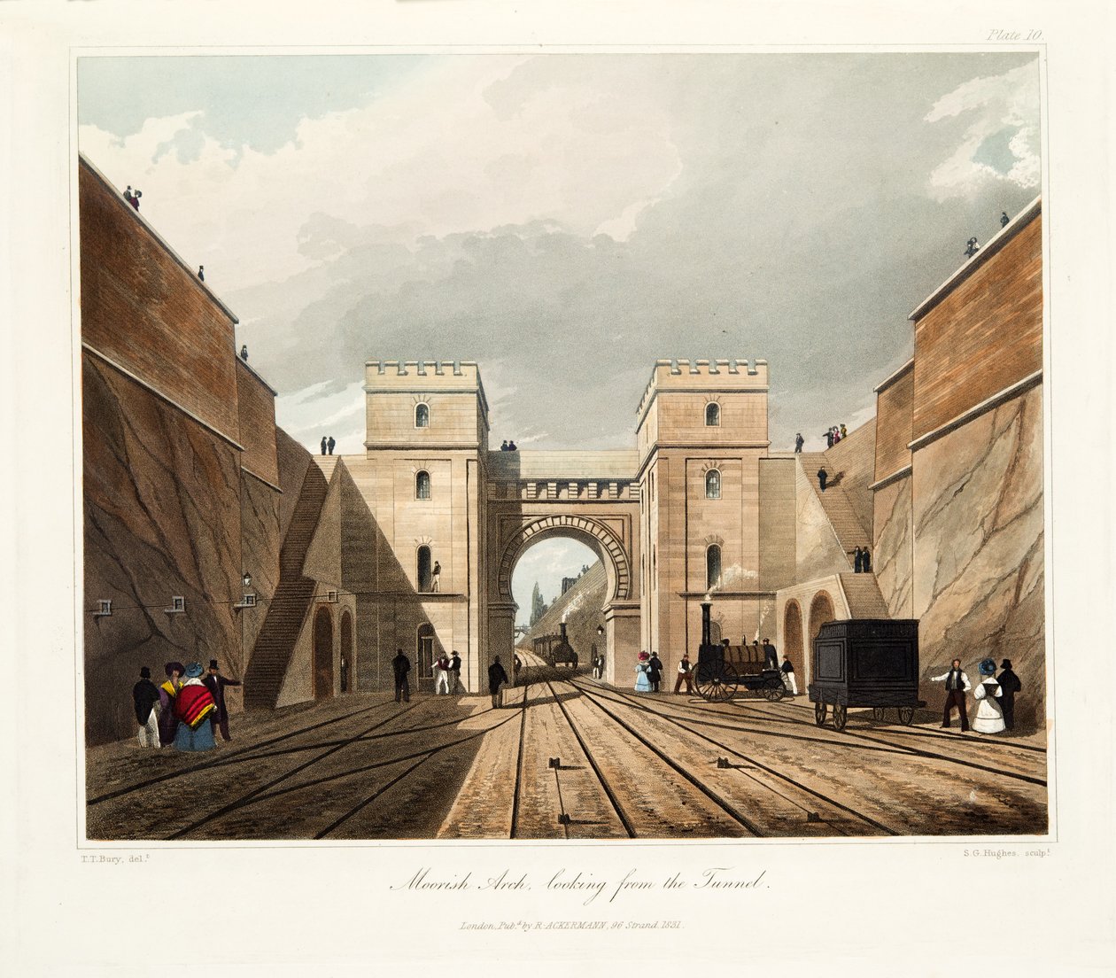 Tunnelista katsova maurien kaari, julkaistu 1831 (käsinvärinen kaiverrus) tekijältä Thomas Talbot Bury
