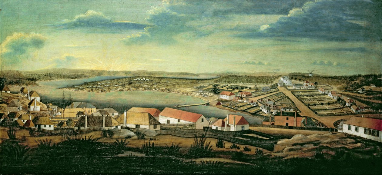 Sydney, Uuden Etelä-Walesin pääkaupunki, noin 1800 tekijältä Thomas Watling