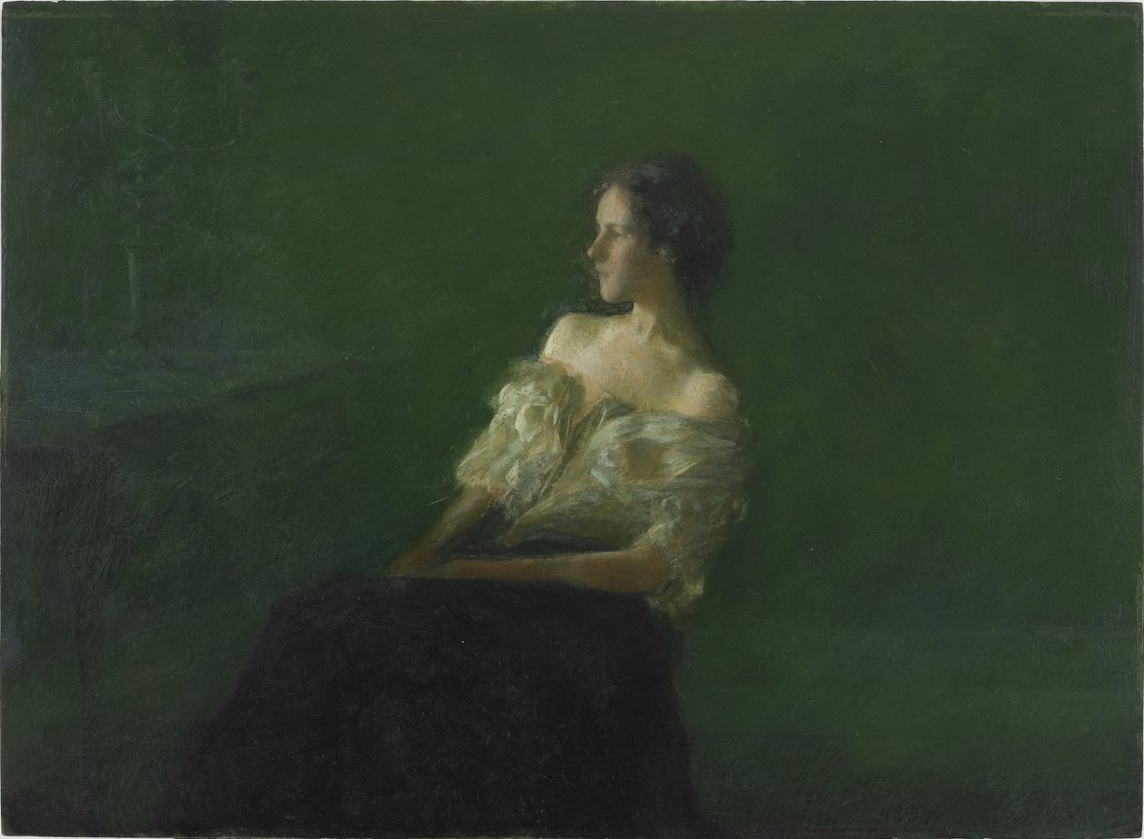 Tutkimus istuvasta naisesta, 1897 tekijältä Thomas Wilmer Dewing