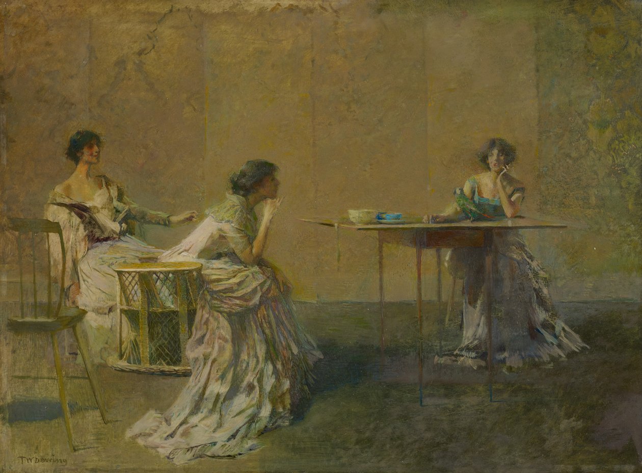 Gossip, n. 1907 tekijältä Thomas Wilmer Dewing