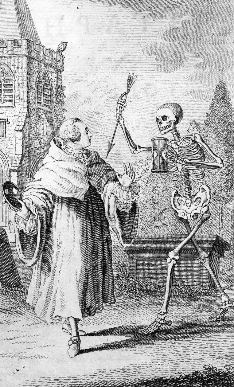 William Toldervyn "Select Epitaphs" -teoksen etupuoli, kaiverrus Louis Philippe Biotard (fl.1738-63), painettu vuonna 1755 tekijältä Thomas Worlidge