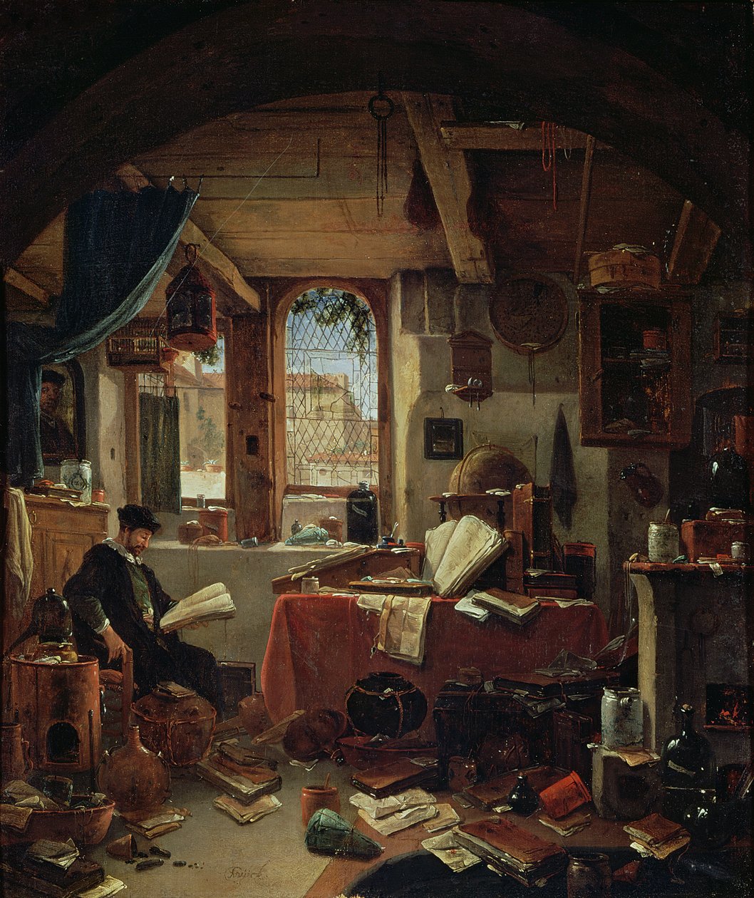 Alkemisti laboratoriossaan tekijältä Thomas Wyck
