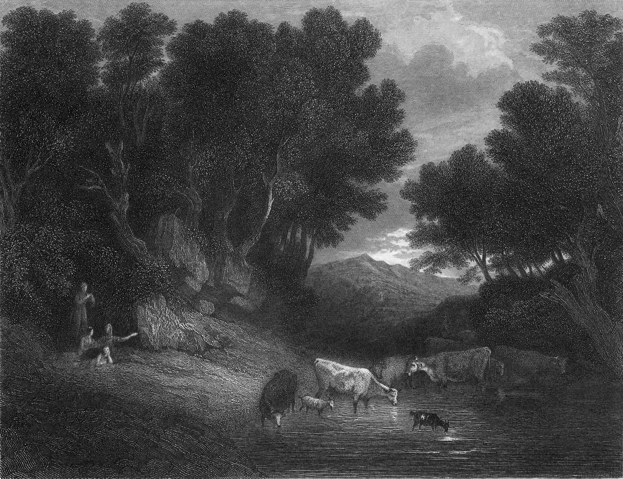 Kastelupaikka (kaiverrus) tekijältä Thomas (after) Gainsborough