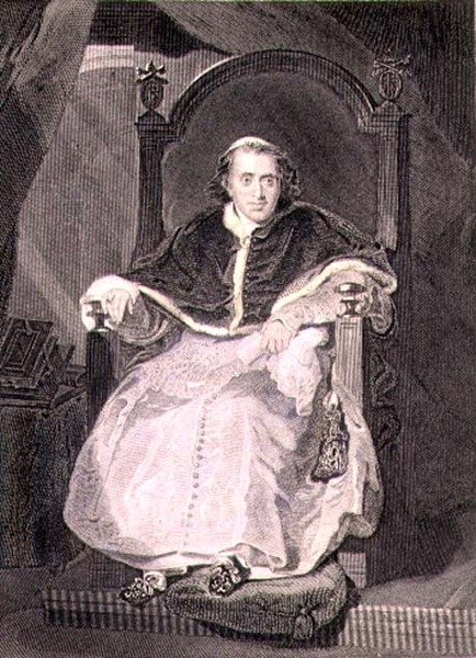 Rooman paavi Pius VII (Luigi Barnaba Chiaramonti) (1742-1823) kaivertanut Samuel Freeman (1773-1857) pub. kirjoittanut A. Fullarton & Co. (kaiverrus) tekijältä Thomas (after) Lawrence