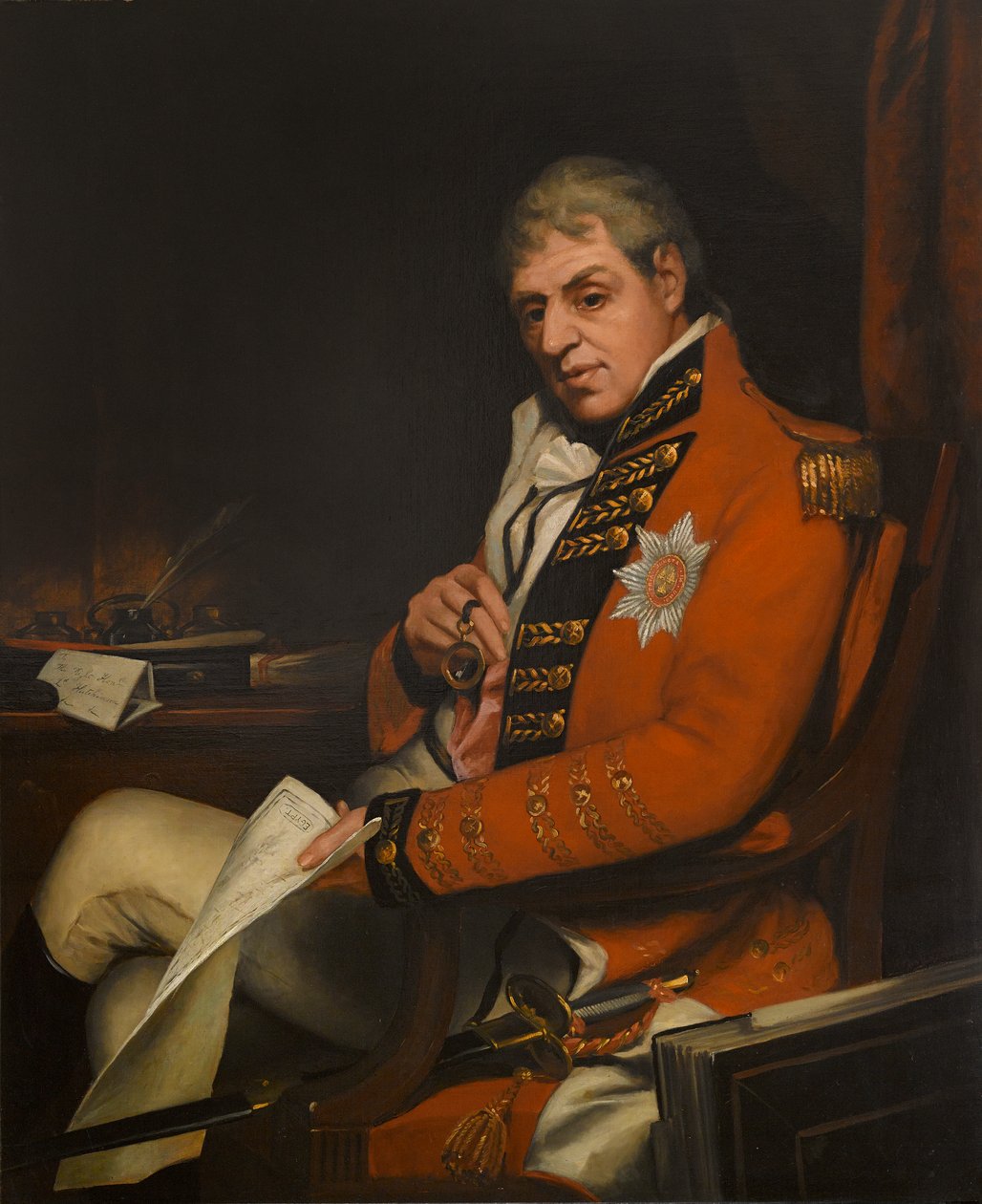 Rt. Kenraali Hely-Hutchinson, 2. Earl of Donoughmore (öljy kankaalle) tekijältä Thomas (after) Phillips