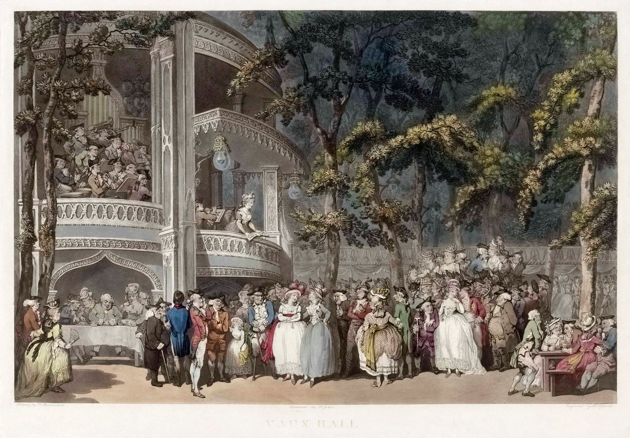 Vauxhall Gardens, Lontoo 1700-luvulla tekijältä Thomas (after) Rowlandson
