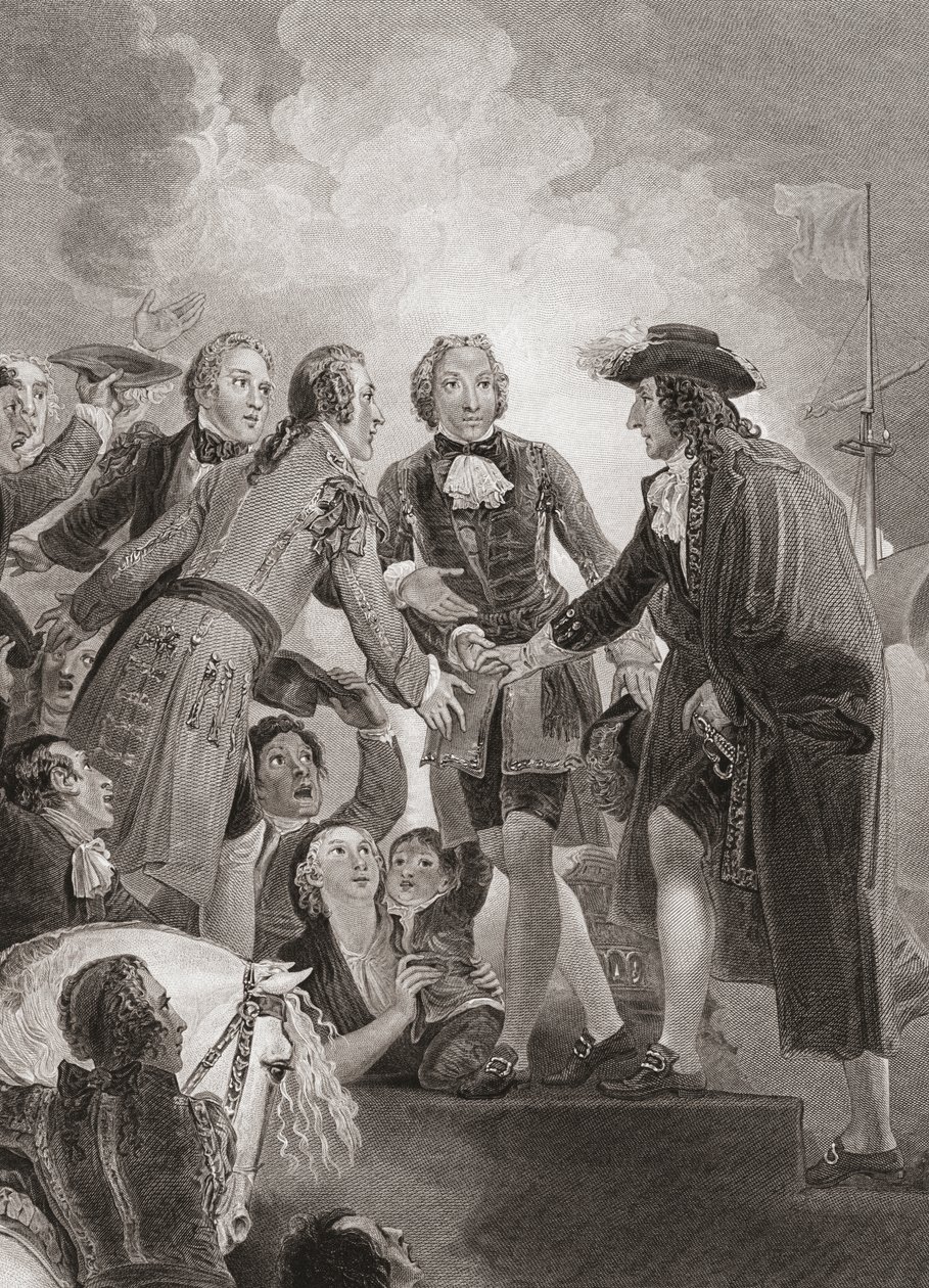 William, Orangen prinssi (myöhemmin kuningas William III) laskeutuu Brixhamiin. (Tulosta) tekijältä Thomas (after) Stothard