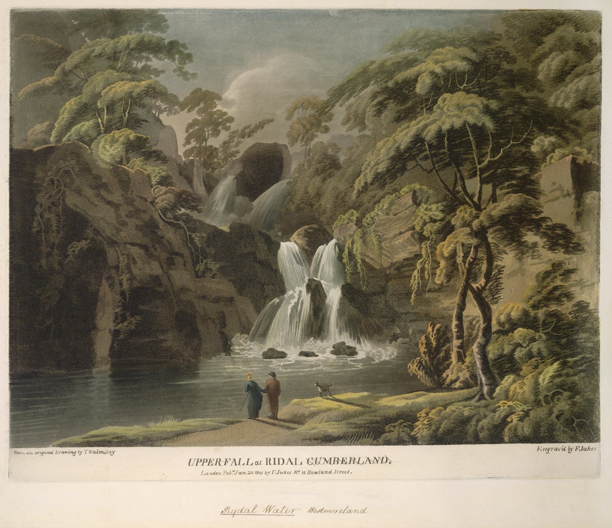 Upper Fall Ridalissa, Cumberlandissa, kaiverrus F. Jukes tekijältä Thomas (after) Walmsley